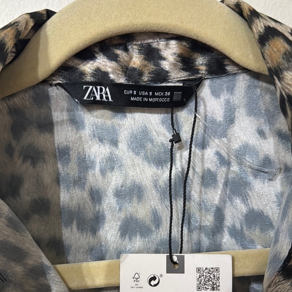 Zara Brown and Black Wrap Bodysuit Top - Picture 2 of 5